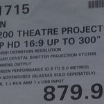 Epson EH-TW5200 Home Theatre Projector Pickup at Costco Auburn ($880)