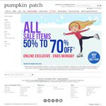 50% TO 70% off + Free Shipping with Code @ Pumpkin Patch