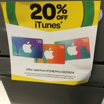 20% off iTunes Cards at Woolworths
