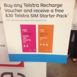 Buy Any Telstra Recharge Voucher and Receive a Free $30 Telstra SIM Starter Kit (Min $15 Voucher) @ Australia Post
