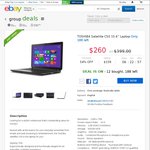 $260.00 TOSHIBA Satellite C50 15.6" Laptop.‏ Ebay Group Deals (200 units)