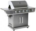 "Alfresco" 4 Burner Stainless Steel Hood BBQ with Side Burner - $299 @ Barbecues Galore