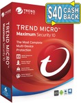 Trend Micro Maximum Security 2016 1-6 Devices 1 Year - $18 (after $40 Cash Back, Via Redemption) @ The Good Guys