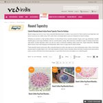 10% off on Cotton Printed Round Mandala Tapestry- A $25 + Free Shipping @ VedIndia