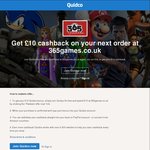 £10 Bonus Cashback from Quidco on Any Order with 365games.co.uk (over £10) (New Quidco Accounts Only)