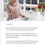 Get a $25 GiftPax Gift Card Just by Shopping Online @ Australia Post for 1,000 to Use a Parcel Locker