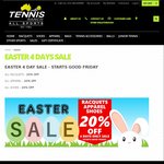 20% off All Racquets, Shoes and Apparel @ Tennis Ranch