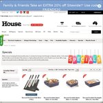 Friends & Family Extra 20% off Sale Online Only (Includes Sale Items) @ House