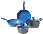 Smith & Nobel Pro Stone Blue 4pc Cookset $59.95 + $10 Delivery @ Harris Scarfe