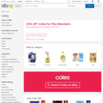 [eBay Plus] 15% off Coles eBay @ eBay Australia (Select NSW, VIC, QLD Metro Areas Only)