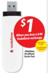 3GB Vodafone Broadband Starter Pack + 4GB Recharge = $50 at Woolworths