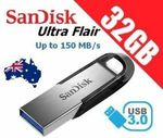 SanDisk Ultra Flair 32GB 3.0 USB - 3 for $15 + Delivery ($0 with Plus) @ Apus Express eBay