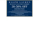 Ralph Lauren  - Mid Season Sale 30-50% off