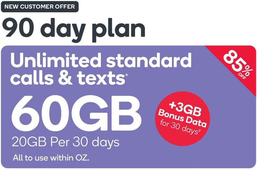 Kogan 90 Day Prepaid SIM 60GB (3x 20GB Monthly) 14.90 New Customers, No Port Required Kogan Kogan 90 Day Prepaid SIM 60GB (3x 20GB Monthly) 14.90 New Customers, No Port Required Kogan