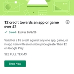 $2 Credit for Any App / Game with $2 Minimum Spend @ Google Play