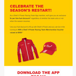 5c/Litre off Fuel @ Shell V-Power Racing Team App