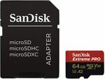 SanDisk Extreme Pro microSDXC 64GB w/ SD Adaptor $20.99 + Delivery ($0 with Prime/ $39 Spend) @ Memoski Amazon AU