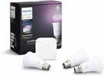 Philips Hue White & Colour Ambiance B22 Starter Kit (3 Lights) $143.06 + Delivery ($0 with Prime) @ Amazon UK via AU