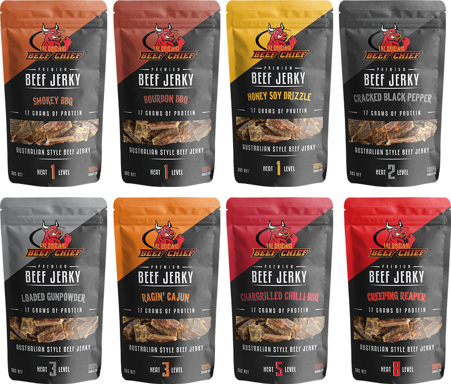 Beef Chief Jerky Online - 15% off The Chiefs Pack (8 Flavours) $42.48 ...