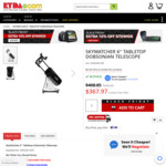 SkyWatcher SWDOB150P 6" Tabletop Dobsonian Telescope $367.97 (Free Delivery) @ Ryda