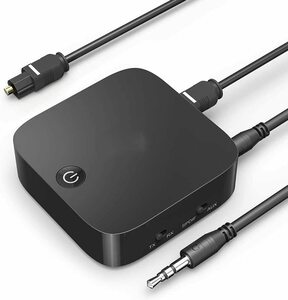 JEOEUS Bluetooth Transmitter for TV，Bluetooth 5.0 Transmitter Receiver,Long Range Bluetooth Transmitter Audio，One Drag Two Audio Transmitter,Low Latency Wireless Audio Adapter RCA AUX 3.5mm 