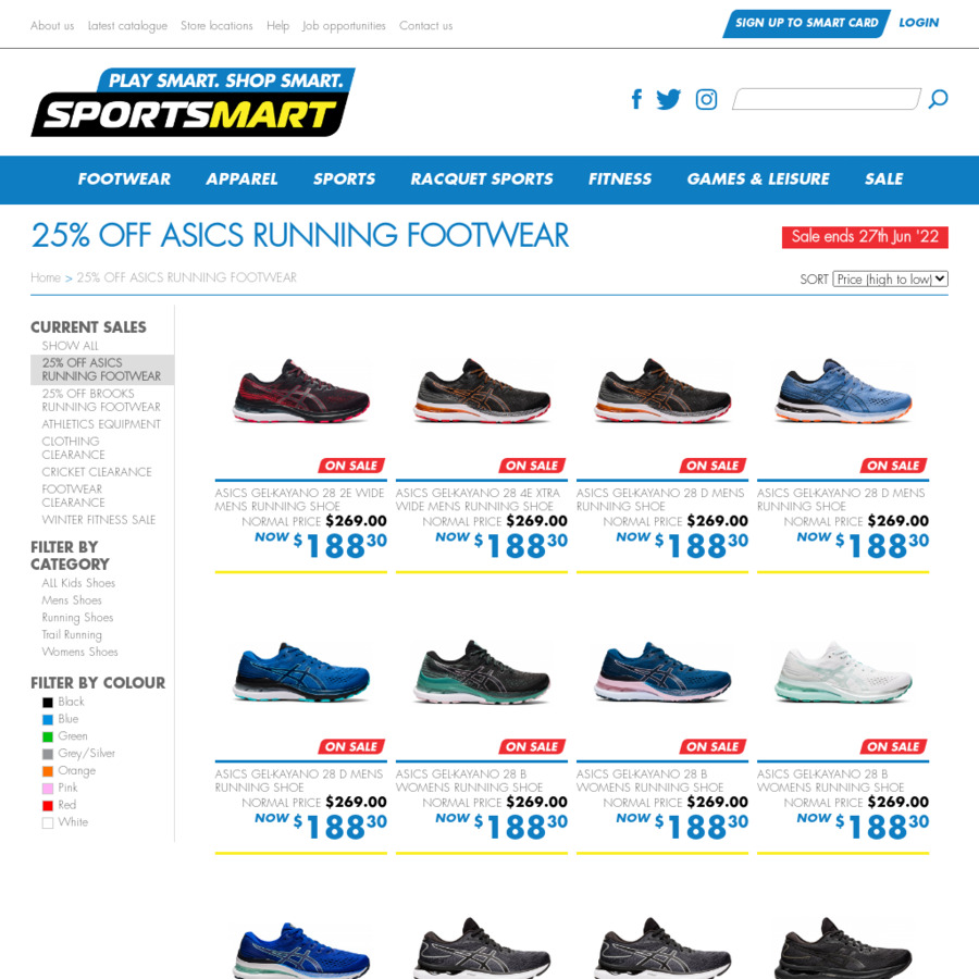 Sportsmart asics 2025