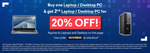 20% off Second Laptop/Desktop PC, 10% off Second Item + Delivery + Surcharge @ Shopping Express