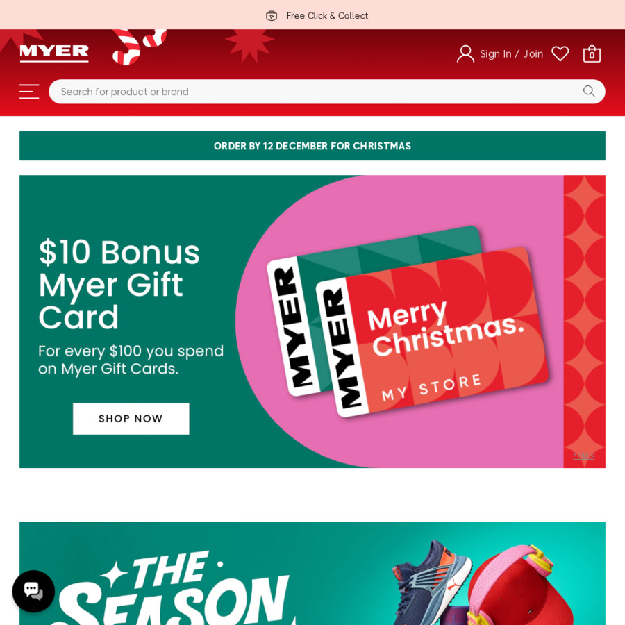 MYER one Members: Bonus $10~$20 Voucher with Valid Purchase @ MYER ...