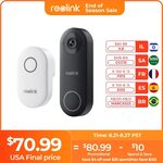 Reolink Video Doorbell PoE with Chime Smart 2K Human Detection US$71.99 (~A$112.38) Delivered @ Reolink via AliExpress