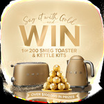 Win 1 of 200 Smeg Toaster and Kettle Kits worth $568 each from Ferrero Rocher
