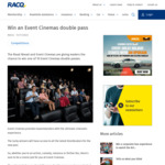 Win an Event Cinemas Double Pass from RACQ
