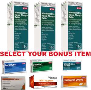 3x Mometasone Allergy Relief Nasal Spray + Choice of 1 Item (Allergy/Pain/Diarrhoea Relief) $40.99 Delivered @ PharmacySavings
