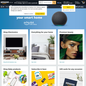 $10 off Minimum $75 Spend on Products Sold & Delivered by Amazon AU (Limit 1,000 Claims, Stacks with Other Savings) @ Amazon AU