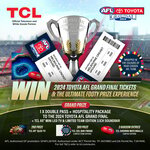 Win a Prize Pack Inc TCL 65” C755 QD-Mini LED TV + 2 xAFL Grand Final Package + Soundbar or 1 of 5 Minor Prizes from TCL