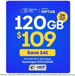 Catch Connect 365-Day Prepaid Plan: 120GB $109 Delivered (Was $150) @ Catch