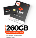 Boost Mobile $300 Prepaid SIM (12 Month Expiry, 260GB on Activation) for $250 Delivered (+ $40 TopCashback) @ Boost Mobile