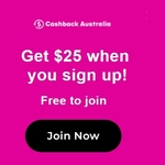 $25 Bonus after Completing First Purchase ($100 Min Spend) @ Cashback Australia