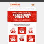 Snowgum Warehouse Clearance - Everything Under $50 @ Clayton & Spencer Street Melbourne Stores