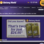 Buy One Get One Free Battery World Cordless Phone Battery $24.95 for Two @ Battery World