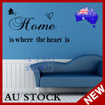 40x 30cm Wall Sticker Style "Home is where" @ $3.51 + FREE SHIPPING