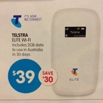 Telstra Elite Mobile Wifi Modem $39 @ Big W