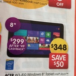 Acer W3-810 Windows 8" Tablet $299 (after $49 Cashback) at DSE