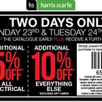 Additional 5% on Electrical Goods & 10% on Everything Else @ Harris Scarfe