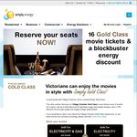 [VIC] Switch to Simply Energy and Get 16 Gold Class Village Passes / 24% off Electricity Plus Gas Too