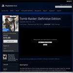 PS4 - US PS store - Tomb Raider: Definitive Edition US$15/AU$19.41 (US$12/AU$15.53 with PS+)