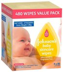 Toys R Us / Baby Bunting: Johnson's 480 Baby Wipes (6x 80 Packs) $12.98 or $12.20 CW pricebeat