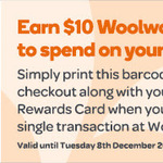 Woolworths - Earn $10 Woolworths Dollars When You Buy $100 in 1 Transaction with Rewards Card