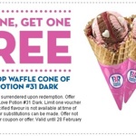 Buy 1 Get 1 Free - 1 Scoop Waffle Cone of 'Love Potion #31 Dark' @ Baskin-Robbins