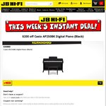 Casio AP250BK Digital Piano $788 with coupon at JB HiFi ($200 off) Instant Deal until Sun