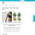 Free Whey Isolate Protein Drink Sample @ The Good Promise